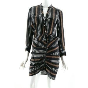 Veronica Beard Emory Ruched Cargo Shirt Dress Size 0 NWT